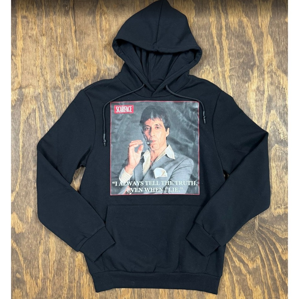 Reason x Scarface Tony Montana Hoodie Small Black NWT Movie Graphic Quote